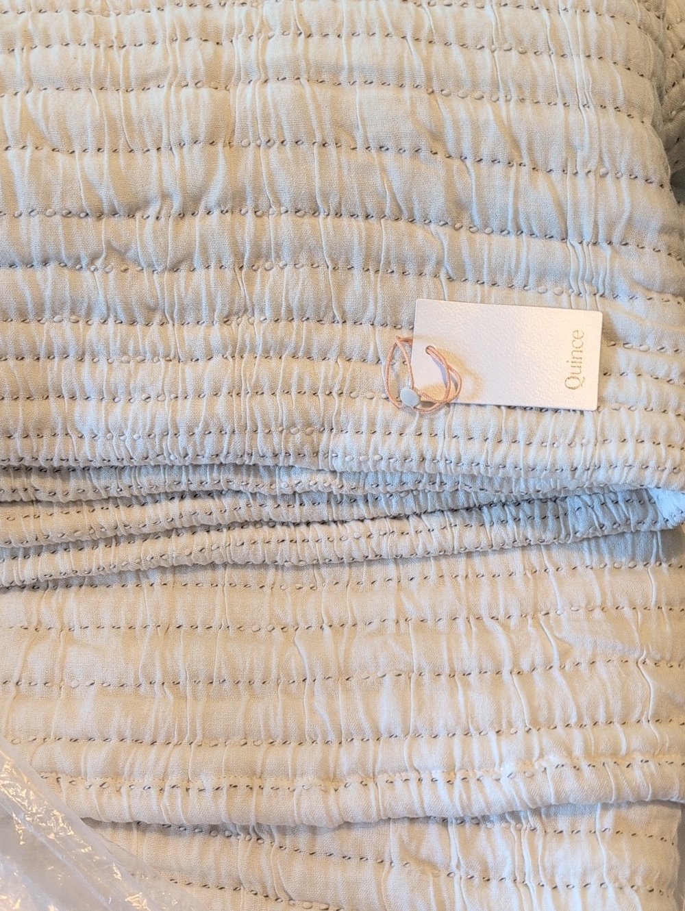 Organic Cotton Channel Stitch Coverlet - QNJRA796126 - Picture 2 of 2
